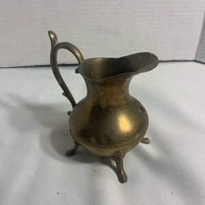 Vintage Brass Pitcher Creamer - Antique-Style Gold Tone
